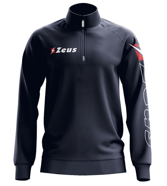 Felpa Pile Mezza Zip BLEU