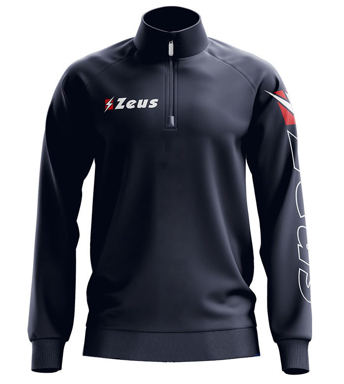 Felpa Pile Mezza Zip BLEU