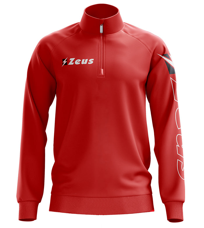 Felpa Pile Mezza Zip ROUGE