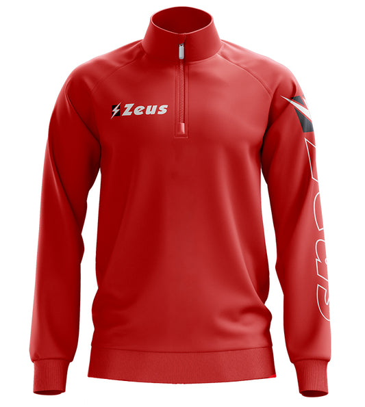 Felpa Pile Mezza Zip ROUGE